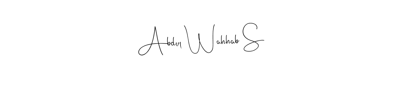 Also You can easily find your signature by using the search form. We will create Abdul Wahhab S name handwritten signature images for you free of cost using Andilay-7BmLP sign style. Abdul Wahhab S signature style 4 images and pictures png