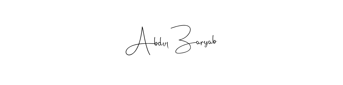 if you are searching for the best signature style for your name Abdul Zaryab. so please give up your signature search. here we have designed multiple signature styles  using Andilay-7BmLP. Abdul Zaryab signature style 4 images and pictures png