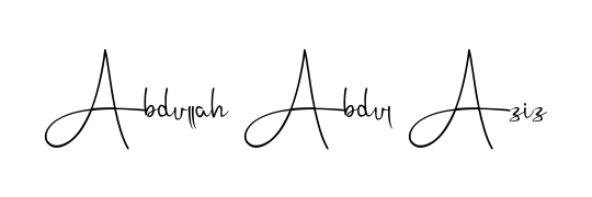 You can use this online signature creator to create a handwritten signature for the name Abdullah Abdul Aziz. This is the best online autograph maker. Abdullah Abdul Aziz signature style 4 images and pictures png