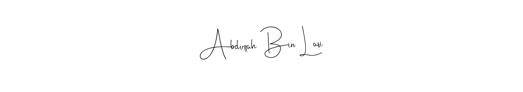 Use a signature maker to create a handwritten signature online. With this signature software, you can design (Andilay-7BmLP) your own signature for name Abdullah Bin Lafi. Abdullah Bin Lafi signature style 4 images and pictures png