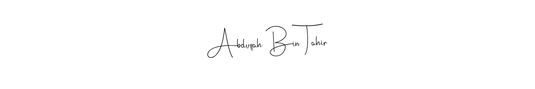 How to make Abdullah Bin Tahir name signature. Use Andilay-7BmLP style for creating short signs online. This is the latest handwritten sign. Abdullah Bin Tahir signature style 4 images and pictures png