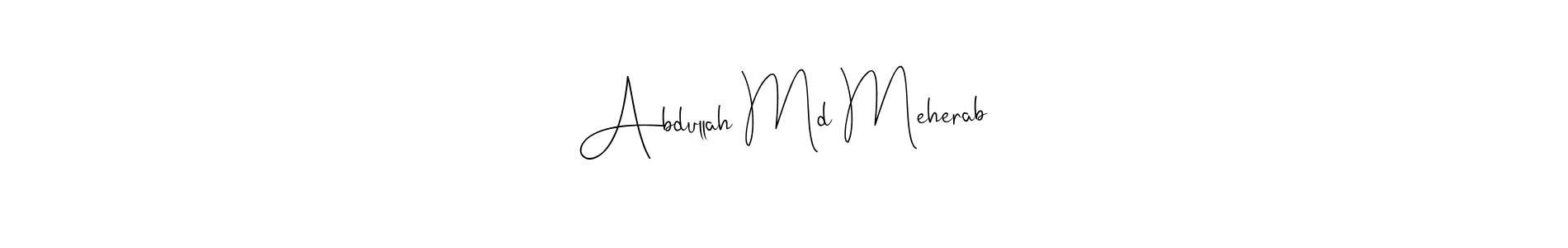 Also You can easily find your signature by using the search form. We will create Abdullah Md Meherab name handwritten signature images for you free of cost using Andilay-7BmLP sign style. Abdullah Md Meherab signature style 4 images and pictures png