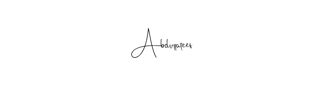 Design your own signature with our free online signature maker. With this signature software, you can create a handwritten (Andilay-7BmLP) signature for name Abdullateef. Abdullateef signature style 4 images and pictures png