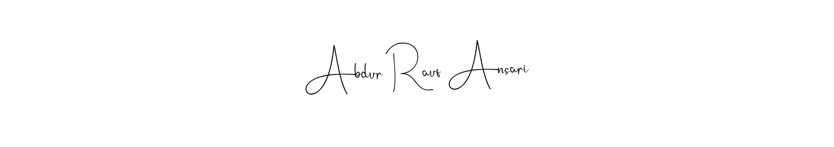 The best way (Andilay-7BmLP) to make a short signature is to pick only two or three words in your name. The name Abdur Rauf Ansari include a total of six letters. For converting this name. Abdur Rauf Ansari signature style 4 images and pictures png