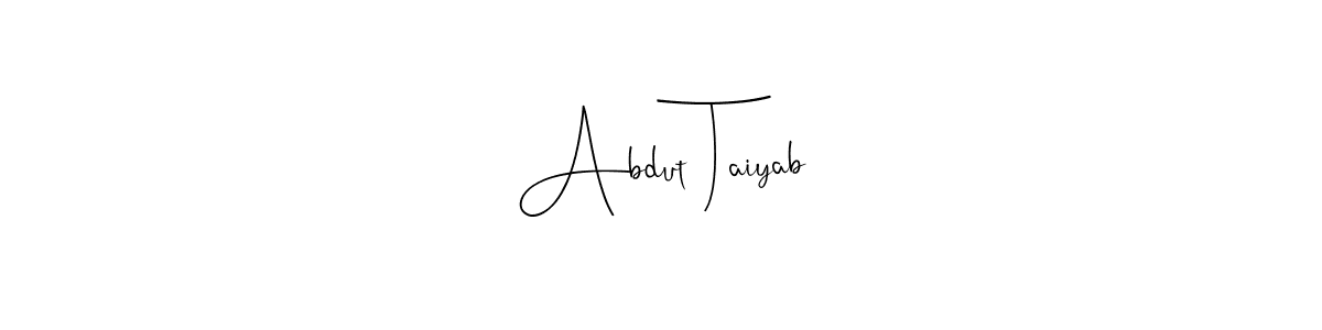 You should practise on your own different ways (Andilay-7BmLP) to write your name (Abdut Taiyab) in signature. don't let someone else do it for you. Abdut Taiyab signature style 4 images and pictures png