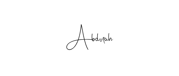 if you are searching for the best signature style for your name Abdutah. so please give up your signature search. here we have designed multiple signature styles  using Andilay-7BmLP. Abdutah signature style 4 images and pictures png