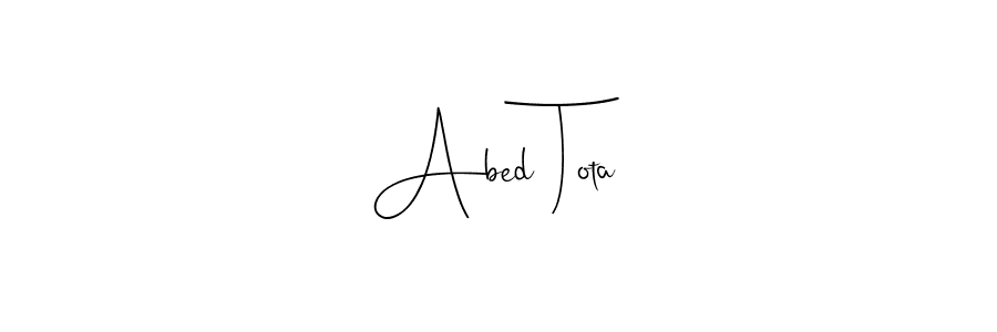 Create a beautiful signature design for name Abed Tota. With this signature (Andilay-7BmLP) fonts, you can make a handwritten signature for free. Abed Tota signature style 4 images and pictures png