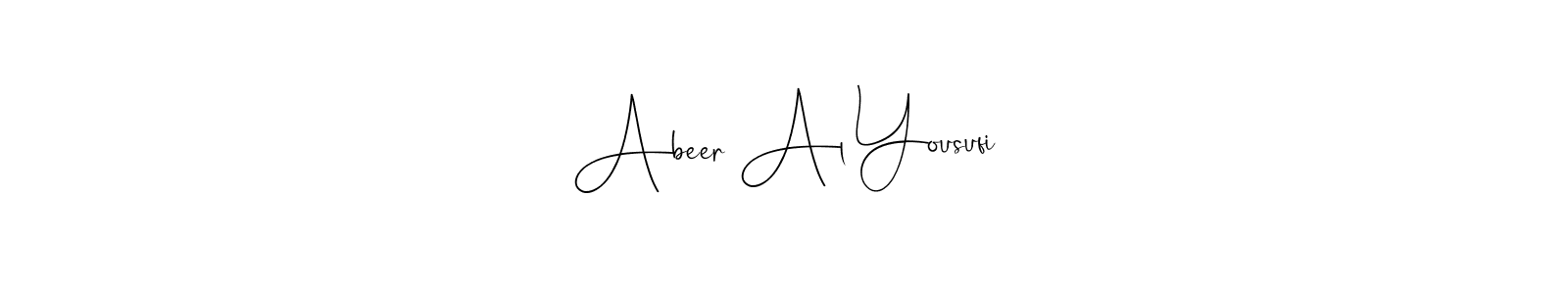 You can use this online signature creator to create a handwritten signature for the name Abeer Al Yousufi. This is the best online autograph maker. Abeer Al Yousufi signature style 4 images and pictures png