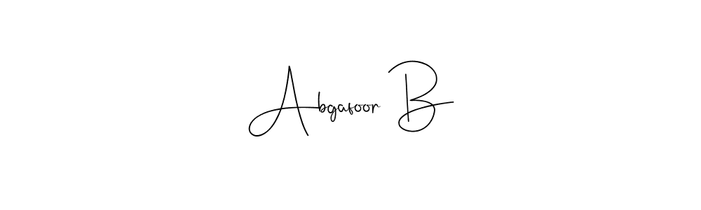 How to make Abgafoor B name signature. Use Andilay-7BmLP style for creating short signs online. This is the latest handwritten sign. Abgafoor B signature style 4 images and pictures png