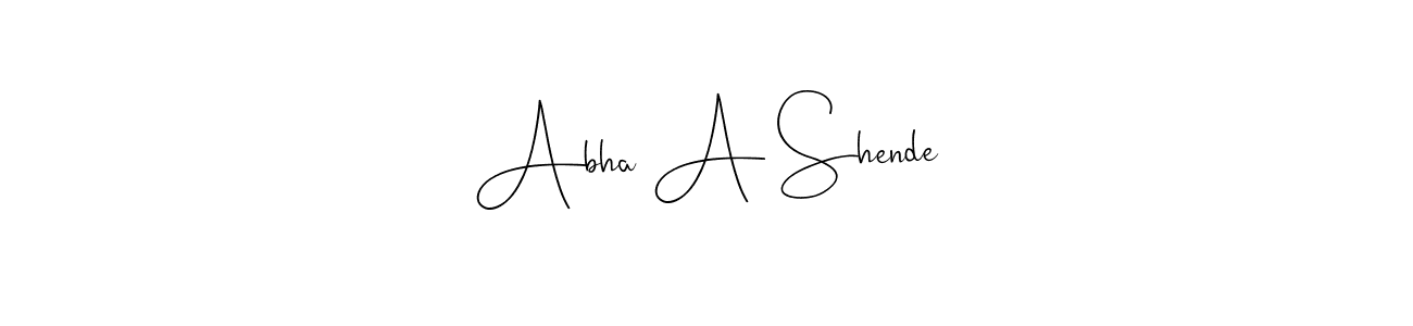 How to Draw Abha A Shende signature style? Andilay-7BmLP is a latest design signature styles for name Abha A Shende. Abha A Shende signature style 4 images and pictures png