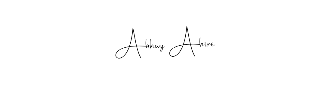 The best way (Andilay-7BmLP) to make a short signature is to pick only two or three words in your name. The name Abhay Ahire include a total of six letters. For converting this name. Abhay Ahire signature style 4 images and pictures png
