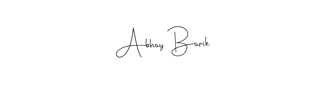 How to make Abhay Barik name signature. Use Andilay-7BmLP style for creating short signs online. This is the latest handwritten sign. Abhay Barik signature style 4 images and pictures png