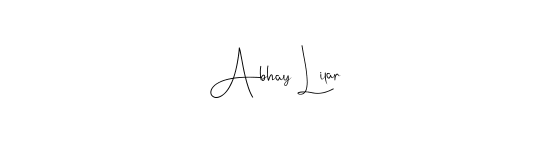 if you are searching for the best signature style for your name Abhay Lilar. so please give up your signature search. here we have designed multiple signature styles  using Andilay-7BmLP. Abhay Lilar signature style 4 images and pictures png
