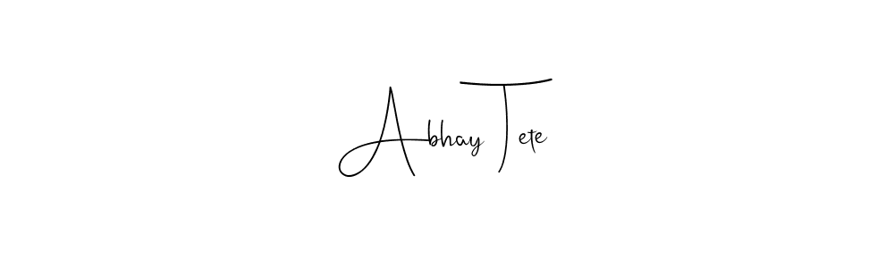 You can use this online signature creator to create a handwritten signature for the name Abhay Tete. This is the best online autograph maker. Abhay Tete signature style 4 images and pictures png