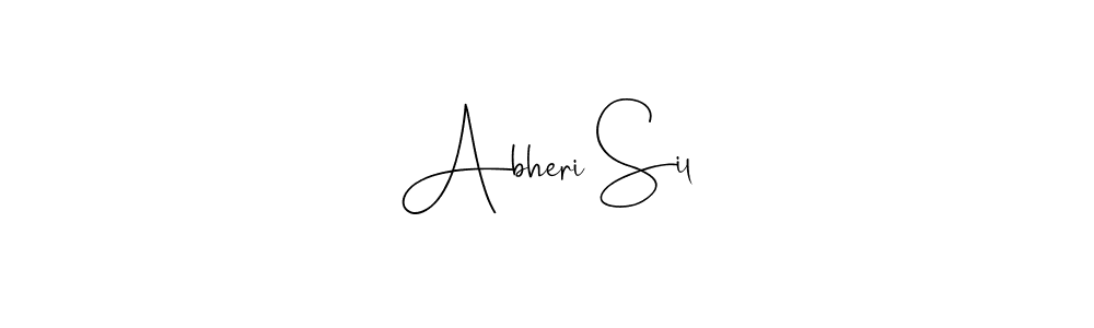 How to make Abheri Sil name signature. Use Andilay-7BmLP style for creating short signs online. This is the latest handwritten sign. Abheri Sil signature style 4 images and pictures png