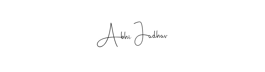 Andilay-7BmLP is a professional signature style that is perfect for those who want to add a touch of class to their signature. It is also a great choice for those who want to make their signature more unique. Get Abhi Jadhav name to fancy signature for free. Abhi Jadhav signature style 4 images and pictures png