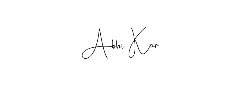 The best way (Andilay-7BmLP) to make a short signature is to pick only two or three words in your name. The name Abhi Kar include a total of six letters. For converting this name. Abhi Kar signature style 4 images and pictures png