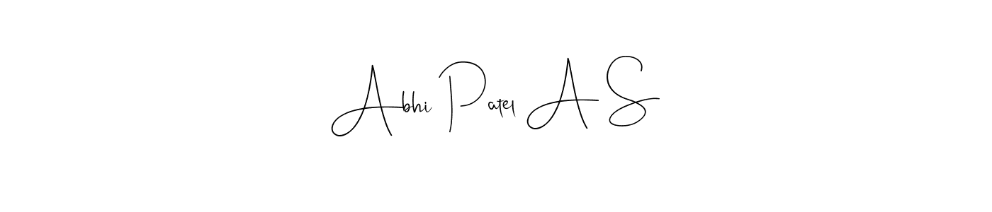 You should practise on your own different ways (Andilay-7BmLP) to write your name (Abhi Patel A S) in signature. don't let someone else do it for you. Abhi Patel A S signature style 4 images and pictures png