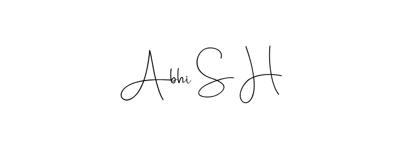 Make a beautiful signature design for name Abhi S H. With this signature (Andilay-7BmLP) style, you can create a handwritten signature for free. Abhi S H signature style 4 images and pictures png