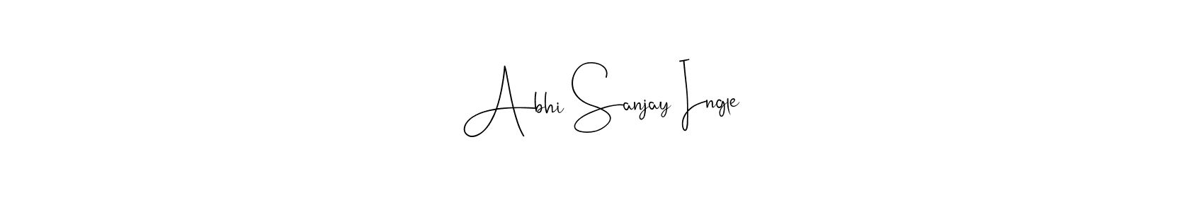 How to make Abhi Sanjay Ingle name signature. Use Andilay-7BmLP style for creating short signs online. This is the latest handwritten sign. Abhi Sanjay Ingle signature style 4 images and pictures png