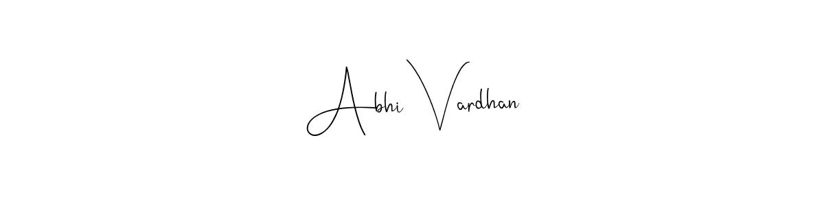 How to make Abhi Vardhan name signature. Use Andilay-7BmLP style for creating short signs online. This is the latest handwritten sign. Abhi Vardhan signature style 4 images and pictures png