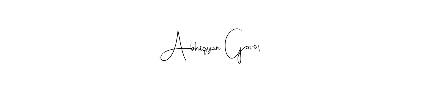 How to make Abhigyan Goual name signature. Use Andilay-7BmLP style for creating short signs online. This is the latest handwritten sign. Abhigyan Goual signature style 4 images and pictures png