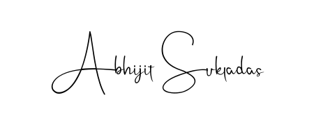 A sleek calligraphic signature for name Abhijit Sukladas utilizing Andilay-7BmLP styling. Great for adding personal signatures to photos and art. Abhijit Sukladas signature style 4 images and pictures png