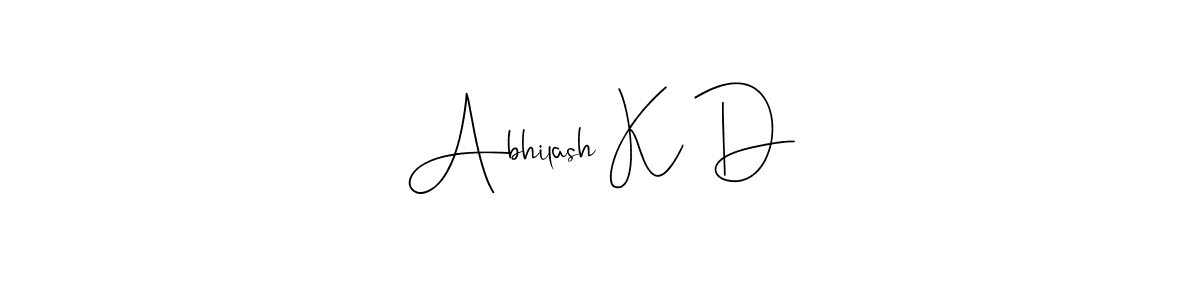 Design your own signature with our free online signature maker. With this signature software, you can create a handwritten (Andilay-7BmLP) signature for name Abhilash K D. Abhilash K D signature style 4 images and pictures png