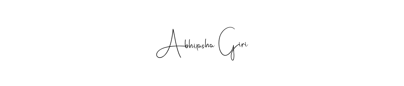 How to make Abhilasha Giri name signature. Use Andilay-7BmLP style for creating short signs online. This is the latest handwritten sign. Abhilasha Giri signature style 4 images and pictures png