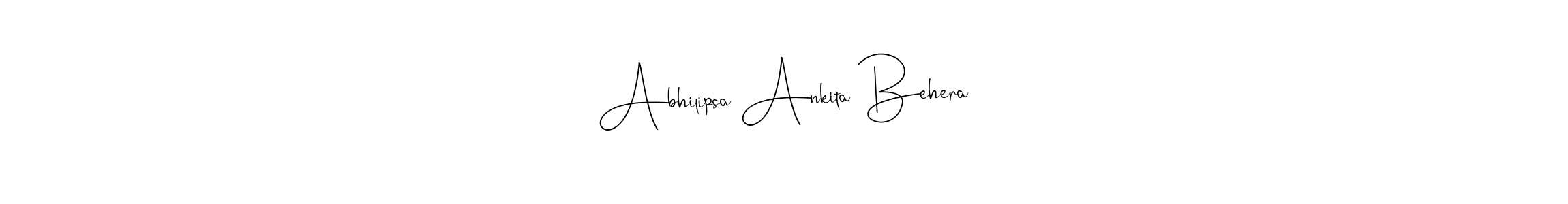 if you are searching for the best signature style for your name Abhilipsa Ankita Behera. so please give up your signature search. here we have designed multiple signature styles  using Andilay-7BmLP. Abhilipsa Ankita Behera signature style 4 images and pictures png