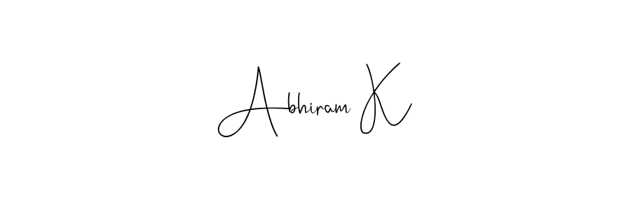 Also You can easily find your signature by using the search form. We will create Abhiram K name handwritten signature images for you free of cost using Andilay-7BmLP sign style. Abhiram K signature style 4 images and pictures png