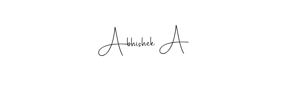 Make a beautiful signature design for name Abhishek A. With this signature (Andilay-7BmLP) style, you can create a handwritten signature for free. Abhishek A signature style 4 images and pictures png