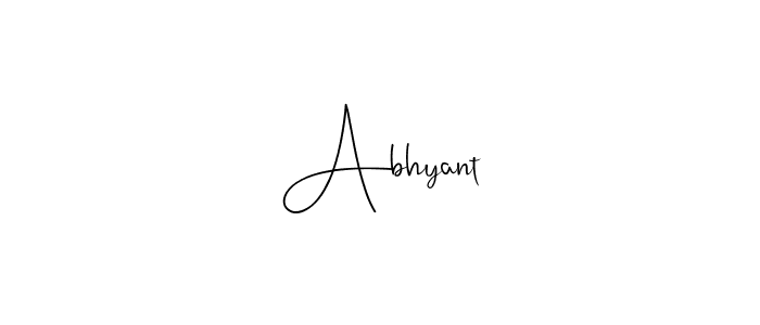 How to make Abhyant name signature. Use Andilay-7BmLP style for creating short signs online. This is the latest handwritten sign. Abhyant signature style 4 images and pictures png