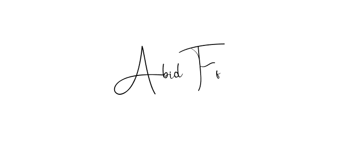 How to make Abid Ff name signature. Use Andilay-7BmLP style for creating short signs online. This is the latest handwritten sign. Abid Ff signature style 4 images and pictures png