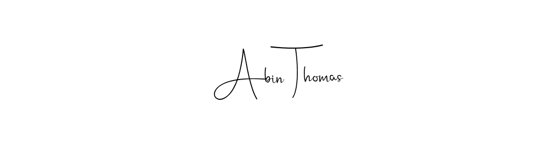 How to make Abin Thomas name signature. Use Andilay-7BmLP style for creating short signs online. This is the latest handwritten sign. Abin Thomas signature style 4 images and pictures png