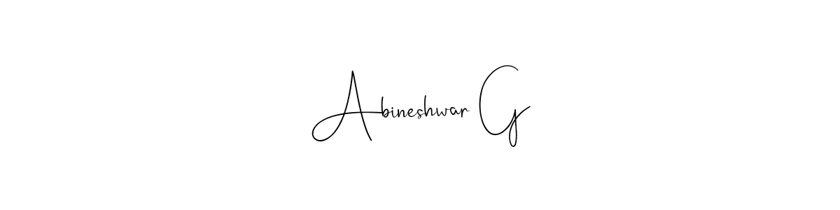 How to make Abineshwar G signature? Andilay-7BmLP is a professional autograph style. Create handwritten signature for Abineshwar G name. Abineshwar G signature style 4 images and pictures png