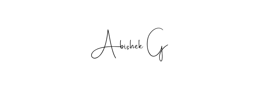 Also we have Abishek G name is the best signature style. Create professional handwritten signature collection using Andilay-7BmLP autograph style. Abishek G signature style 4 images and pictures png