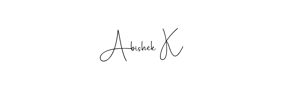 Make a beautiful signature design for name Abishek K. With this signature (Andilay-7BmLP) style, you can create a handwritten signature for free. Abishek K signature style 4 images and pictures png
