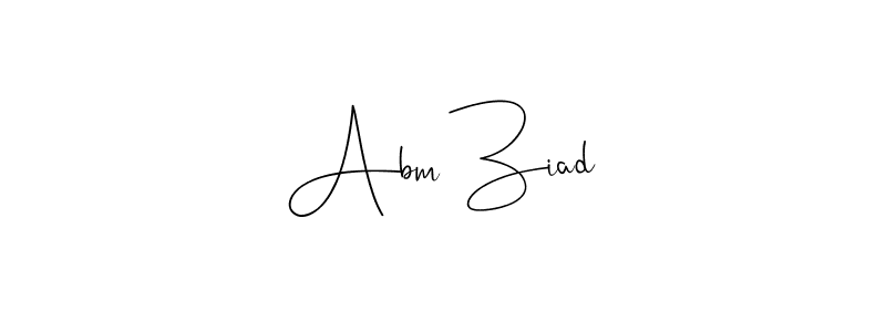 How to make Abm Ziad name signature. Use Andilay-7BmLP style for creating short signs online. This is the latest handwritten sign. Abm Ziad signature style 4 images and pictures png