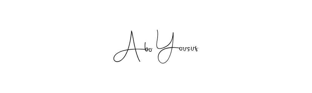 You should practise on your own different ways (Andilay-7BmLP) to write your name (Abo Yousuf) in signature. don't let someone else do it for you. Abo Yousuf signature style 4 images and pictures png