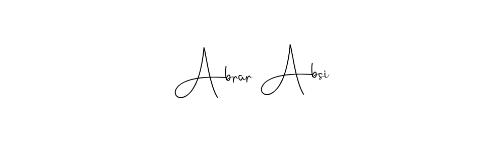 Make a beautiful signature design for name Abrar Absi. With this signature (Andilay-7BmLP) style, you can create a handwritten signature for free. Abrar Absi signature style 4 images and pictures png