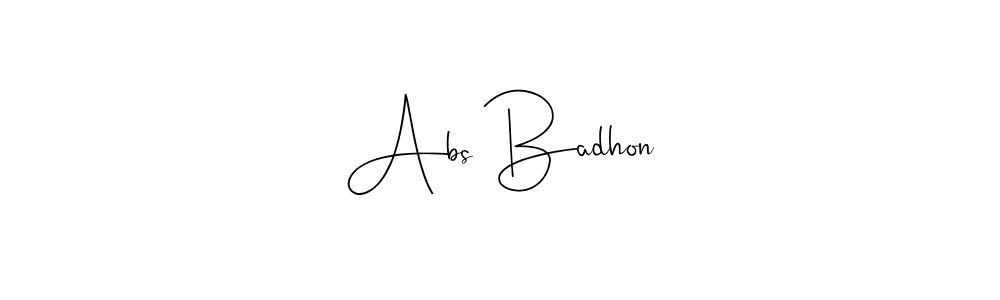 Use a signature maker to create a handwritten signature online. With this signature software, you can design (Andilay-7BmLP) your own signature for name Abs Badhon. Abs Badhon signature style 4 images and pictures png