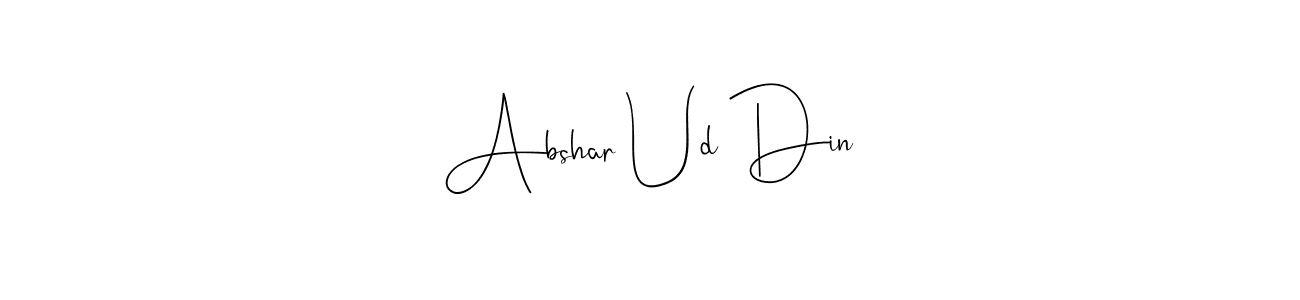 How to make Abshar Ud Din signature? Andilay-7BmLP is a professional autograph style. Create handwritten signature for Abshar Ud Din name. Abshar Ud Din signature style 4 images and pictures png