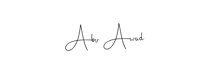 Design your own signature with our free online signature maker. With this signature software, you can create a handwritten (Andilay-7BmLP) signature for name Abu Awad. Abu Awad signature style 4 images and pictures png