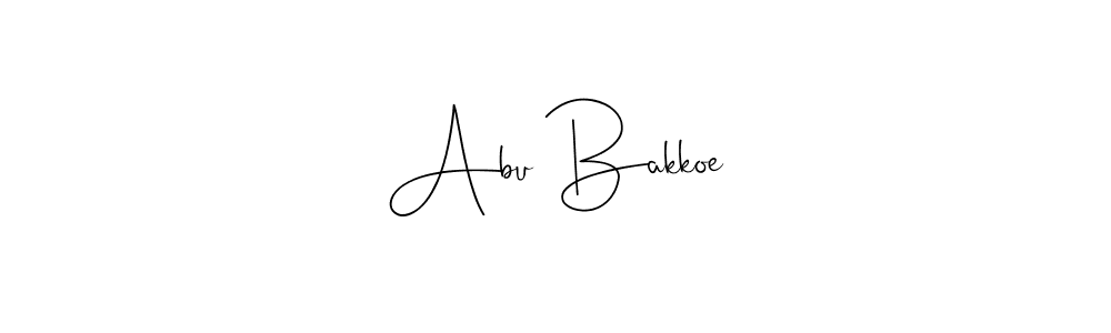 Make a beautiful signature design for name Abu Bakkoe. With this signature (Andilay-7BmLP) style, you can create a handwritten signature for free. Abu Bakkoe signature style 4 images and pictures png