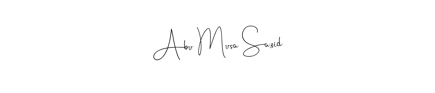 The best way (Andilay-7BmLP) to make a short signature is to pick only two or three words in your name. The name Abu Musa Sazid include a total of six letters. For converting this name. Abu Musa Sazid signature style 4 images and pictures png