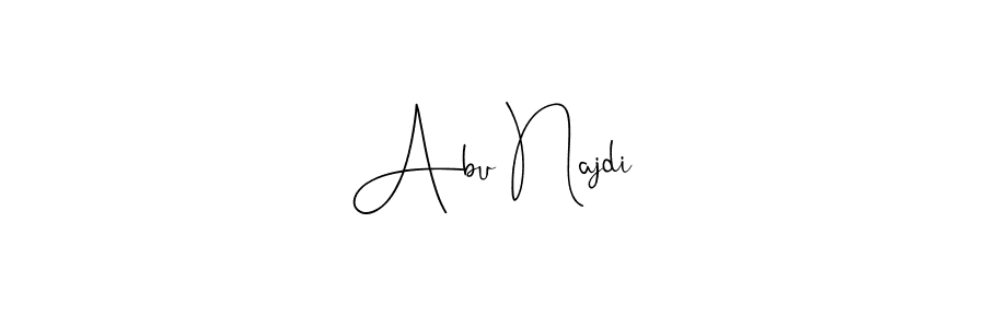 Create a beautiful signature design for name Abu Najdi. With this signature (Andilay-7BmLP) fonts, you can make a handwritten signature for free. Abu Najdi signature style 4 images and pictures png