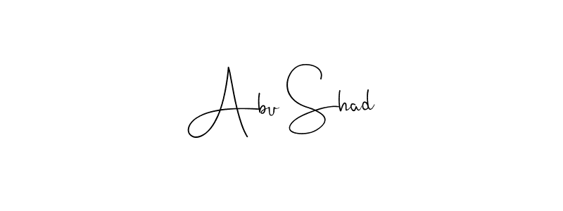 Design your own signature with our free online signature maker. With this signature software, you can create a handwritten (Andilay-7BmLP) signature for name Abu Shad. Abu Shad signature style 4 images and pictures png