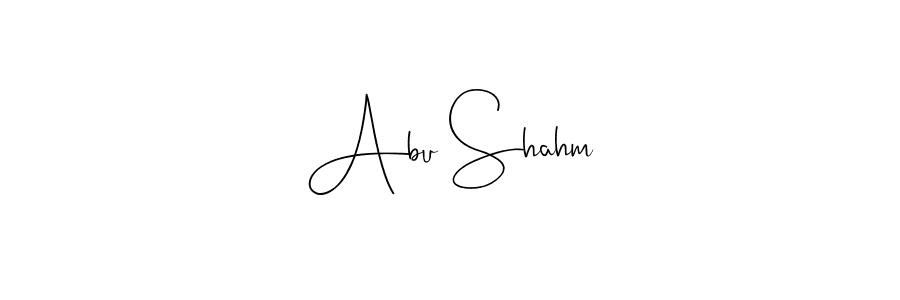 Use a signature maker to create a handwritten signature online. With this signature software, you can design (Andilay-7BmLP) your own signature for name Abu Shahm. Abu Shahm signature style 4 images and pictures png