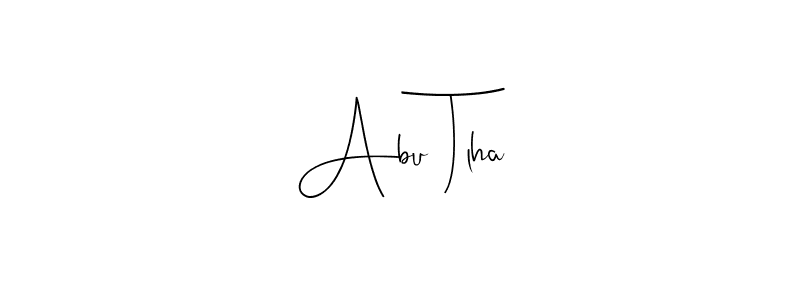 Design your own signature with our free online signature maker. With this signature software, you can create a handwritten (Andilay-7BmLP) signature for name Abu Tlha. Abu Tlha signature style 4 images and pictures png